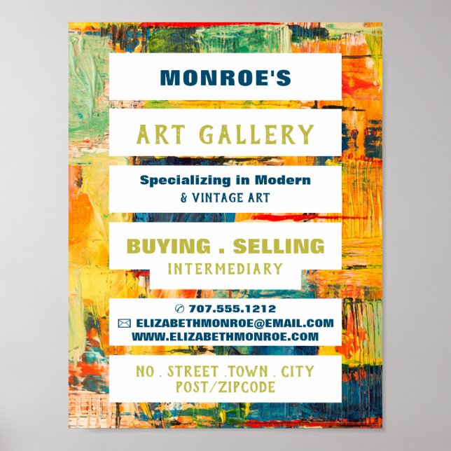 Farbige Abstrakte Malerei, Kunsthändler, Galerie Poster (Vorne)