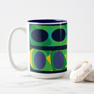 Farbige abstrakte moderne geometrische zweifarbige tasse