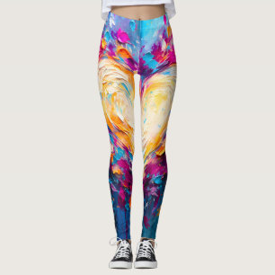 Farbige abstrakte moderne Liebesherz Leggings