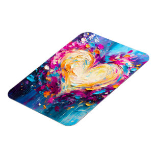 Farbige abstrakte moderne Liebesherz Magnet