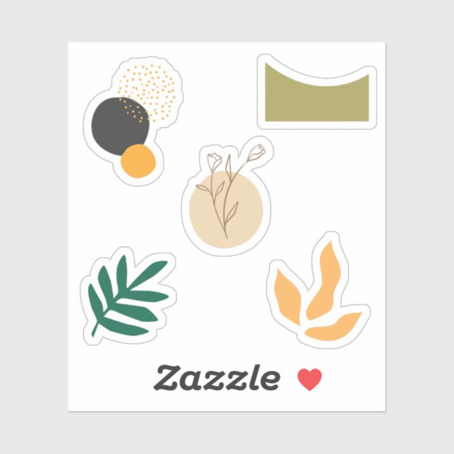 Farbige abstrakte Naturfarben Scrapbooking Aufkleber (Blatt)