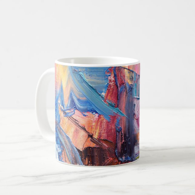 Farbige abstrakte Ölfarben-Tasse Kaffeetasse (Vorderseite Links)