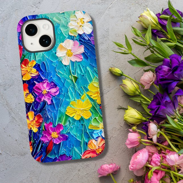Farbige Abstrakte Ölgemälde von Frühlingsblumen Case-Mate iPhone Hülle (Von Creator hochgeladen)
