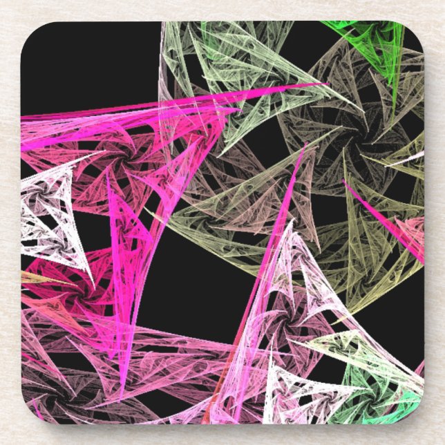 Farbige Abstrakte Origami Getränkeuntersetzer (Vorderseite)