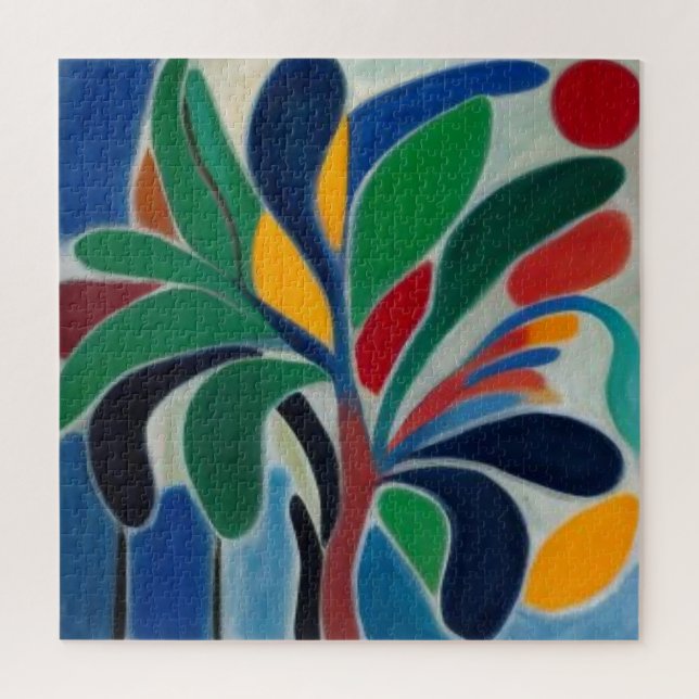 Farbige abstrakte Palme Puzzle (Vertikal)