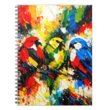 Farbige abstrakte Papageien tropische Vögel Kunst 