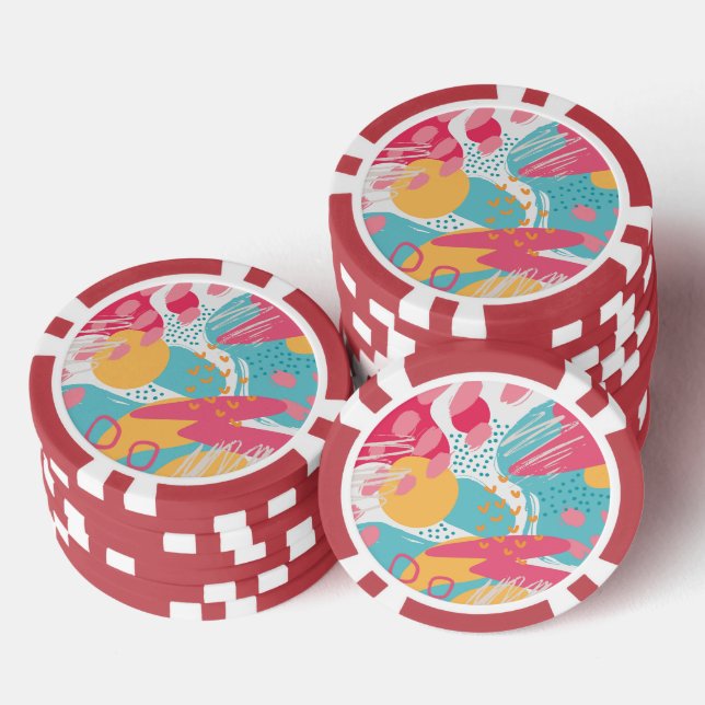 Farbige Abstrakte Pokerchips (Stapel)
