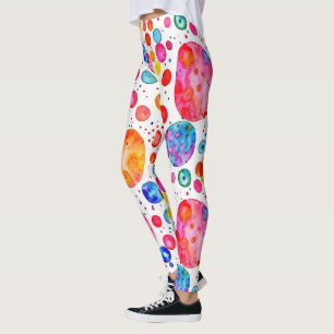 Farbige Abstrakte Polka-Punkte Leggings