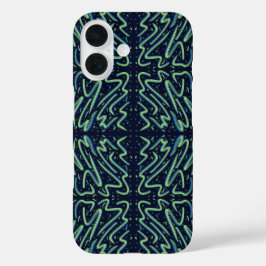 Farbige abstrakte psychedelische Stringy Pointed K iPhone 16 Hülle
