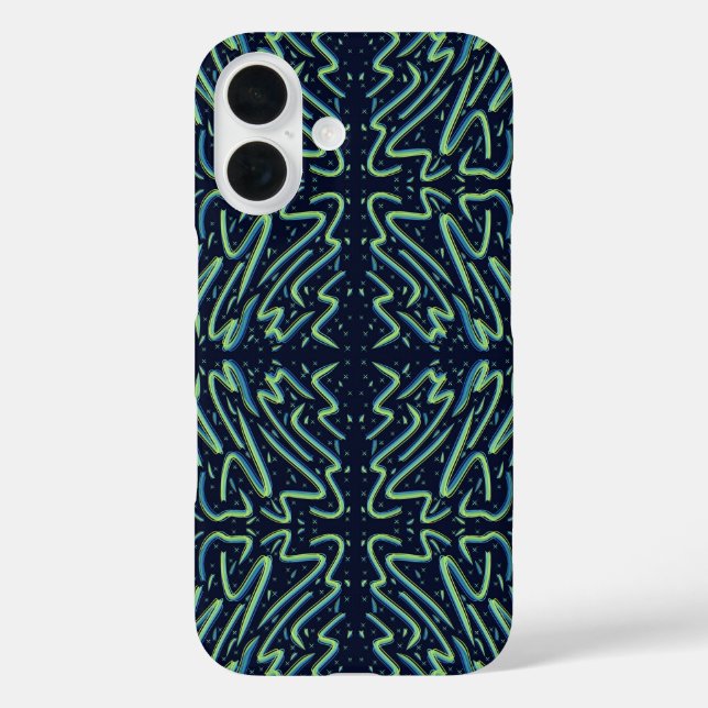 Farbige abstrakte psychedelische Stringy Pointed K Case-Mate iPhone Hülle (Rückseite)