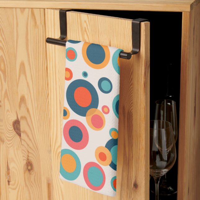 Farbige Abstrakte Punkte Geschirrtuch (Drittel gefaltet)