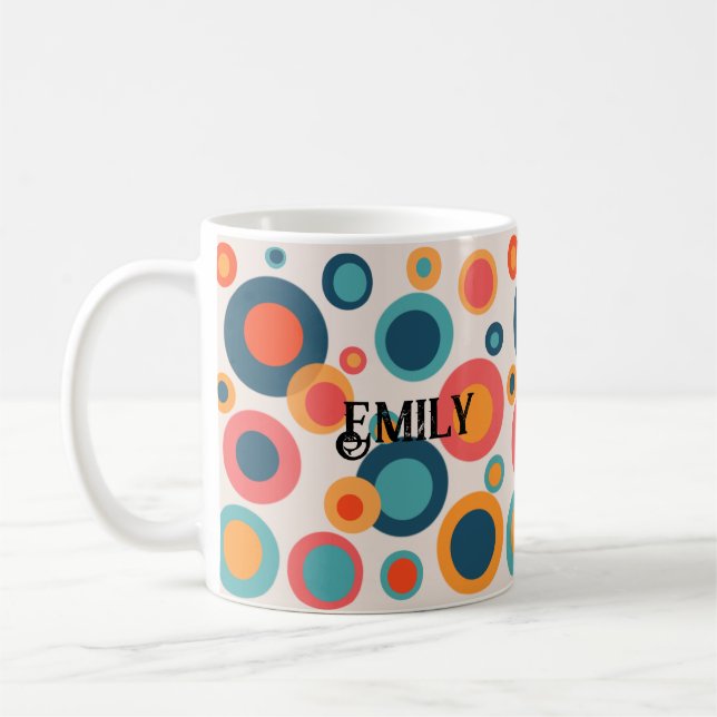 Farbige Abstrakte Punkte Kaffeetasse (Links)