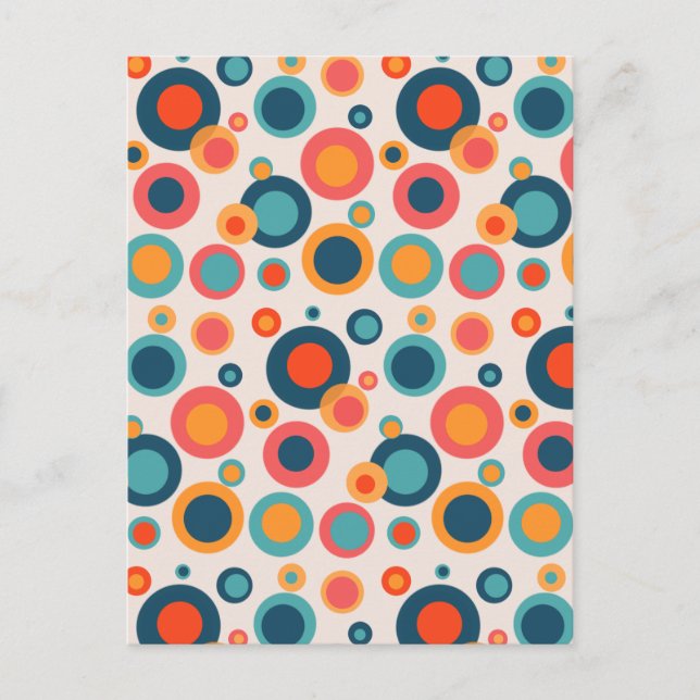 Farbige Abstrakte Punkte Postkarte (Vorderseite)