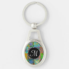 Farbige abstrakte Quadrate Schlüsselanhänger