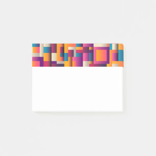 Farbige Abstrakte Quadrate und Formen Post-it Klebezettel