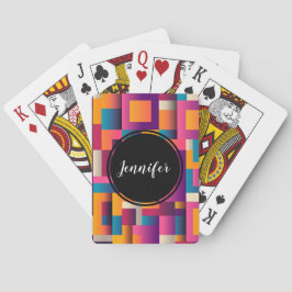 Farbige Abstrakte Quadrate und Formen Spielkarten