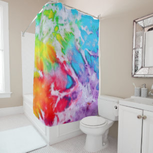 Farbige Abstrakte Regenbogen-Watercolor Batik-Gef Duschvorhang