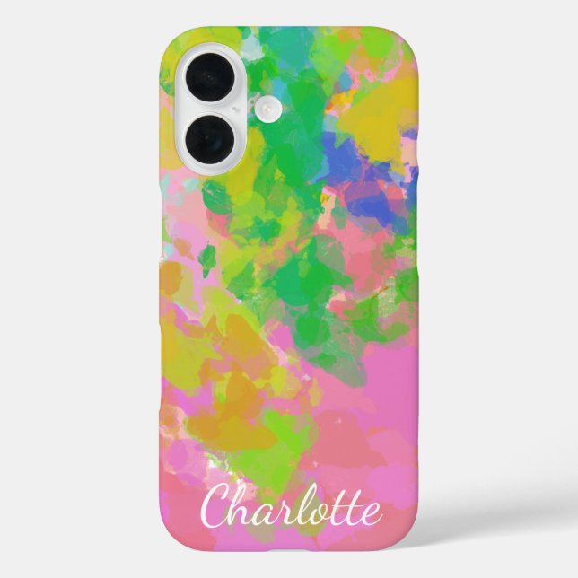 Farbige Abstrakte Regenbogenmalerei Personalisiert Case-Mate iPhone Hülle (Rückseite)