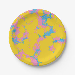 Farbige Abstrakte Retro Paint Spatter Pappteller