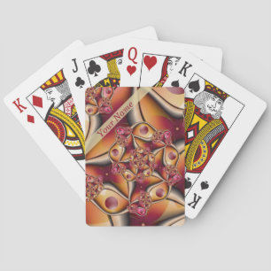 Farbige abstrakte rote orange Fantasy-Fraktal-Name Spielkarten