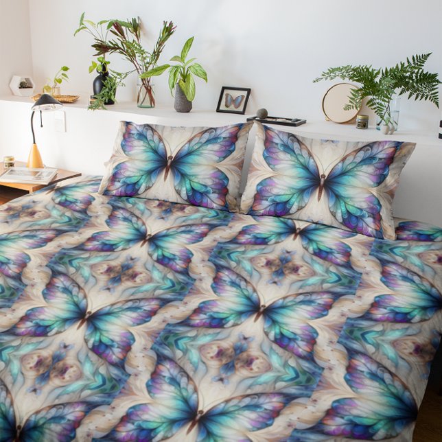 Farbige abstrakte Schmetterlingskonstruktion Dekokissen (Von Creator hochgeladen)