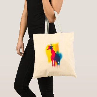Farbige Abstrakte Spray Paint Giraffe Silhouette Tragetasche