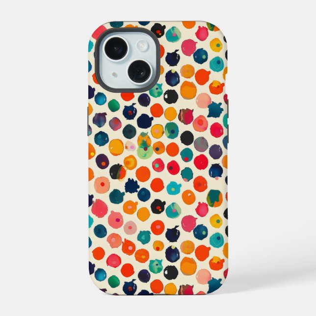 Farbige Abstrakte Spritzer iPhone 15 Hülle (Rückseite)