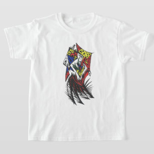 Farbige abstrakte Stammes-Tattoo-Kunst Dimensionen T-Shirt