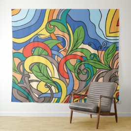 Farbige Abstrakte Strandvektor-Illustration Wandteppich