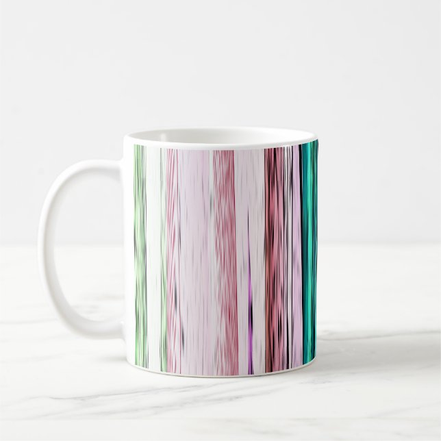Farbige Abstrakte Streifen #123 Kaffeetasse (Links)