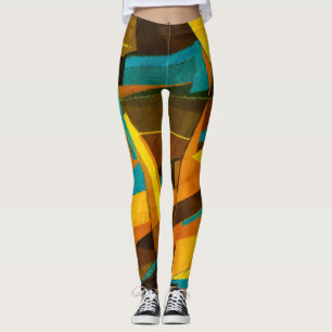Farbige Abstrakte Streifen: Farbige Textur Leggings
