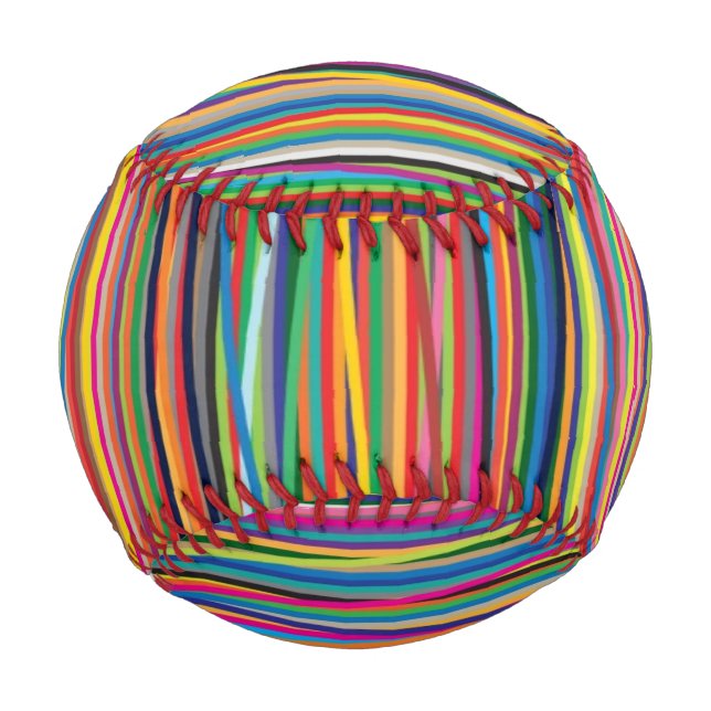 Farbige abstrakte Streifen gestalten ausgewachsene Baseball (Vorderseite)