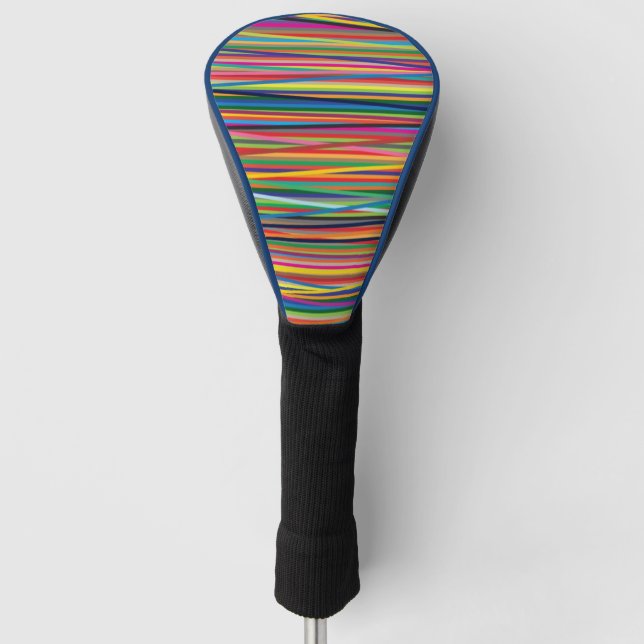 Farbige abstrakte Streifen gestalten ausgewachsene Golf Headcover (Vorderseite)