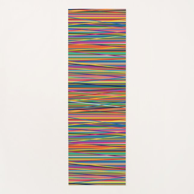 Farbige abstrakte Streifen gestalten ausgewachsene Yogamatte (Vorderseite)
