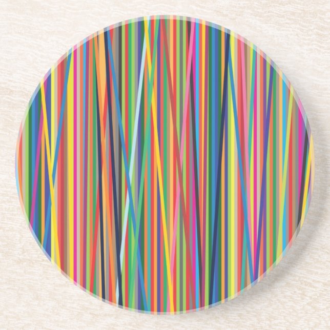 Farbige abstrakte Streifen Getränkeuntersetzer (Vorne)