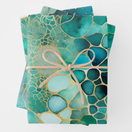 Farbige Abstrakte Tinte Art Wrapping Paper Sheets Geschenkpapier Set