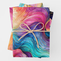 Farbige Abstrakte Tinte Art Wrapping Paper Sheets