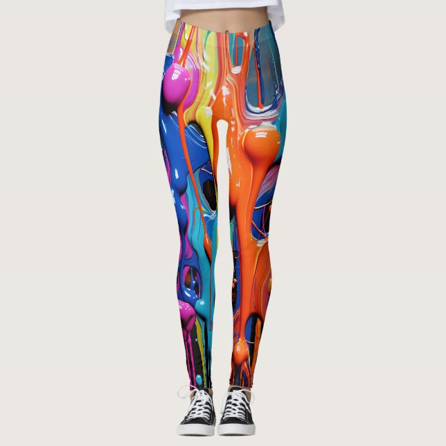 Farbige Abstrakte Tropfen (17) Leggings (Vorderseite)