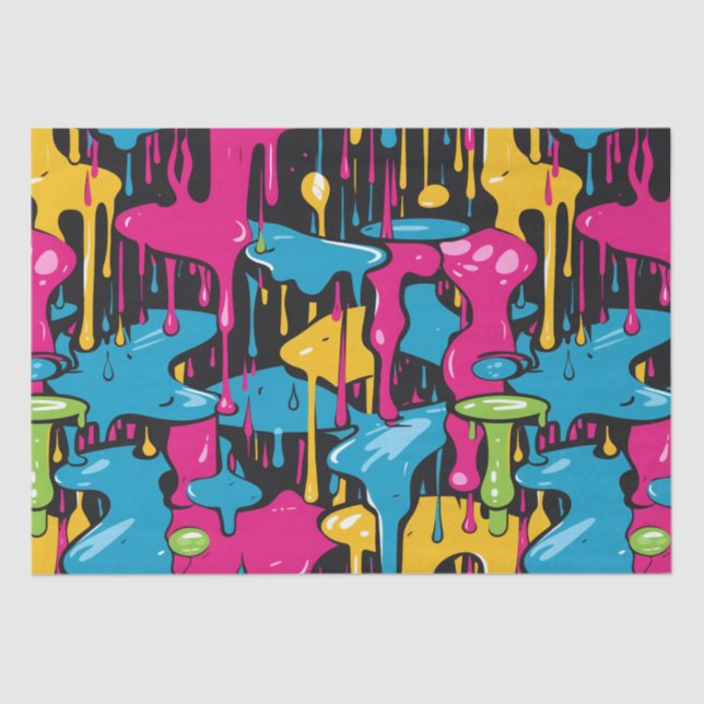 Farbige Abstrakte Tropfen (1) Seidenpapier (Vorderseite)