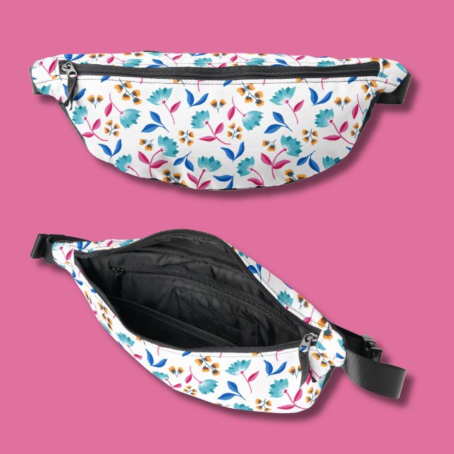 Farbige abstrakte Tulpen-Blumenmuster Bauchtasche (Colourful abstract tulip floral fanny pack)