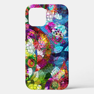 Farbige abstrakte Vintage-Blumen-Collage Case-Mate iPhone Hülle