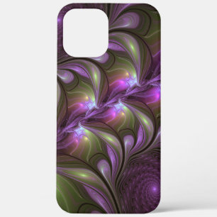 Farbige abstrakte violette lila Khaki-Fraktal-Kuns Case-Mate iPhone Hülle
