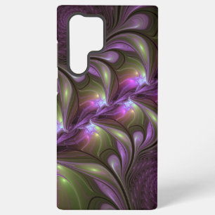 Farbige abstrakte violette lila Khaki-Fraktalkunst Samsung Galaxy Hülle