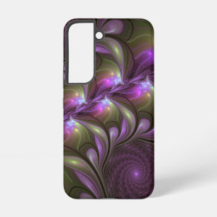 Farbige abstrakte violette lila Khaki-Fraktalkunst Samsung Galaxy Hülle