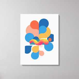 Farbige abstrakte Wandkunst, moderne geometrische Leinwanddruck