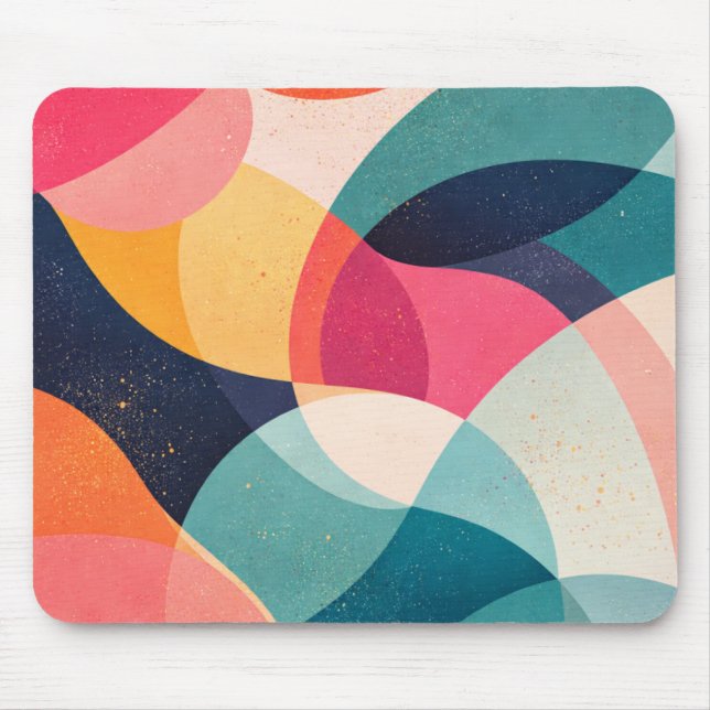 Farbige abstrakte Wellen im Rhythmus Mousepad (Vorne)