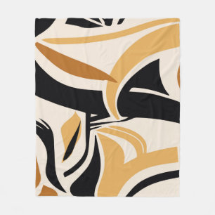 Farbige abstrakte Wellenmuster auf Beige. VINTAG I Fleecedecke