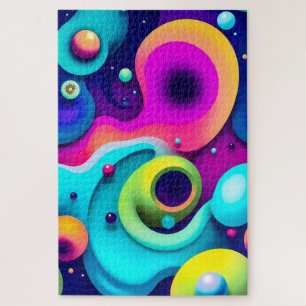 Farbige Abstrakte Wirbel - Moderne Kunst Puzzle
