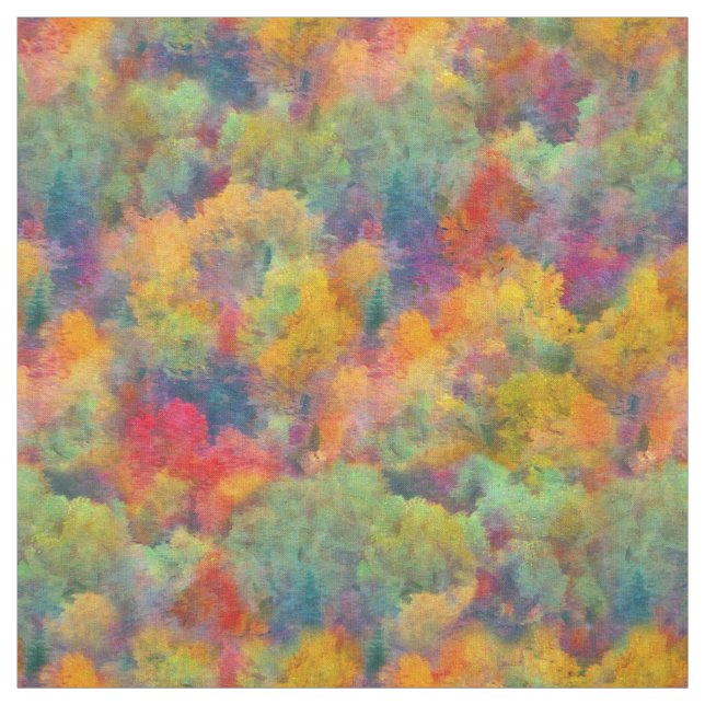 Farbige Abstraktion des Herbstwaldes Stoff (Muster)