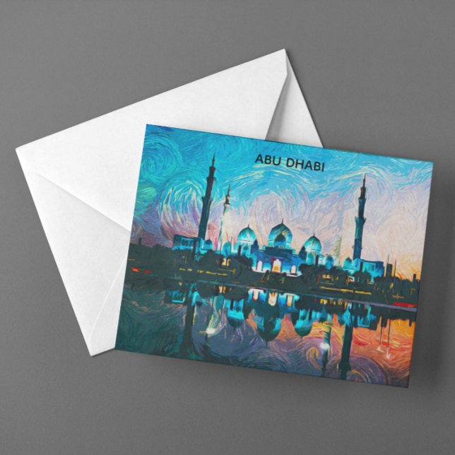 Farbige Abu Dhabi UAE Ölgemälde Postkarte (Colorful Abu Dhabi UAE Oil Paint Postcard)